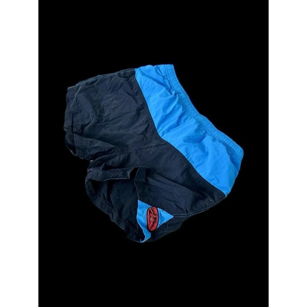 Vintage Y2K Quicksilver Swim Shorts Made In USA Red Men's Sz Large/XL Blue Black